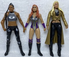 Lot of 3 WWE Becky Lynch, Bianca Belair, Maryse WWF Wrestling Action Figure