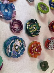 Lot of 20 Beyblade Tops Hasbro Collection Plus Rip Cords And Launchers