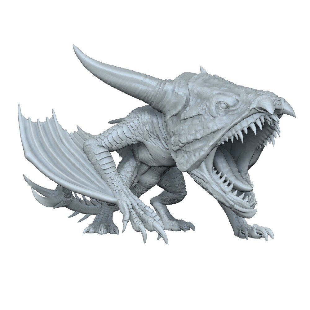 Chibi Ion Dragon ,3d printed figure unpainted, Monster Villian