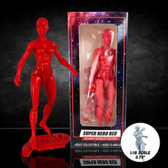 Vitruvian H.A.C.K.S. Superhero Red Blanks Female Action Figure – 1/18 Scale