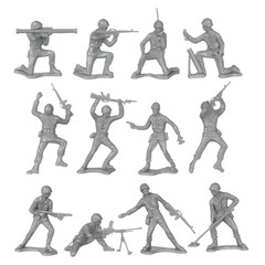 TimMee Plastic Army Men – Gray 48pc Toy Soldier Figures – Made in USA