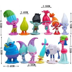 12PCS Troll Dolls Action Figures Trolls Toy Set Cartoon Characters Kids Gift