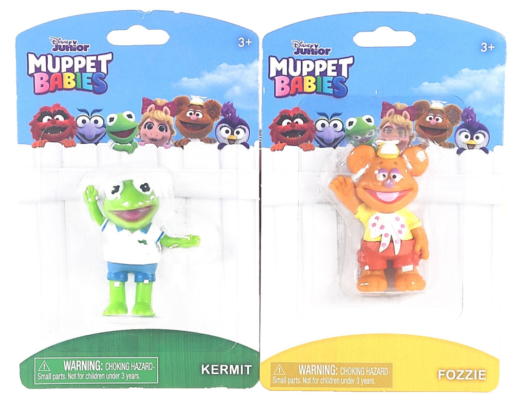 Just Play Kermit the Frog & Fozzie Bear 2.5-in Poseable Figure Disney Jr. New