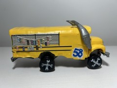 Disney Pixar Cars Miss Fritter 6″ Yellow School Bus Derby Crash Bumper Action