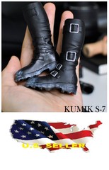 1/6 kumik male shoes Black Military Combat horse riding boot for hot toys ❶USA❶