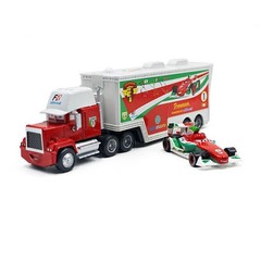 Disney Pixar Car Francesco BerNOulli Mack Hauler Truck+Car Model Toy New Diecast