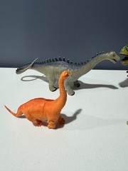 Vintage Dinosaur Toys Lot of 16 Mixed Rubber and Plastic Dino Figures