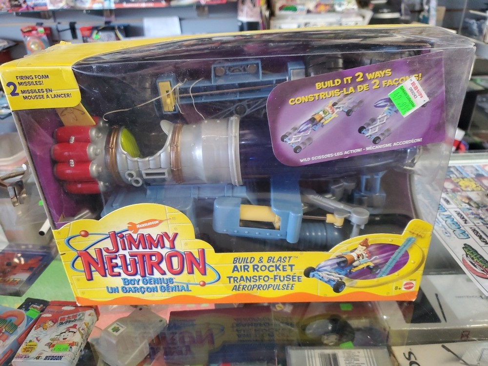 Jimmy Neutron Boy Genius Build & Blast Air Rocket NIFSB 2001 Mattel sealed