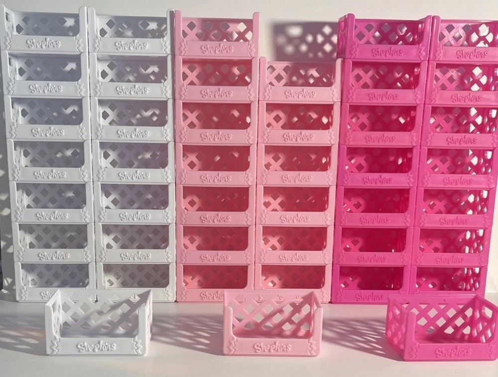 Shopkins Stackable Crate Pink or White ‘YOU CHOOSE’ Pick from 3 Styles/Colors