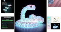 24in 3D Printed Snake Toy – Flexible Animal Fidget