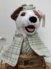 VTG Wishbone Sherlock Holmes Plush Dog 1996 Big Feasts! Jack Russell Terrier PBS
