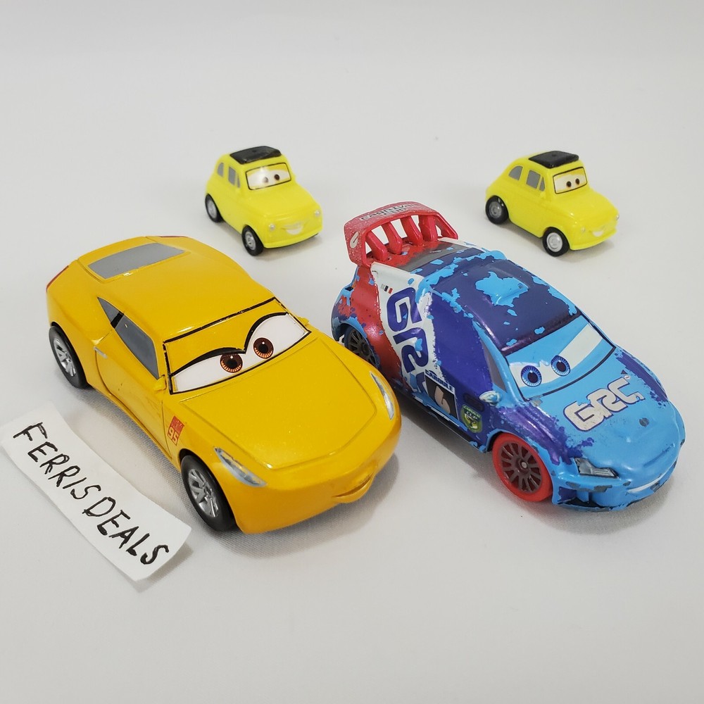Disney Cars Cruz Ramirez and Raul Caroule 1:43 Die Cast Luigi small plastic Lot