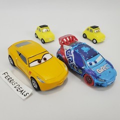 Disney Cars Cruz Ramirez and Raul Caroule 1:43 Die Cast Luigi small plastic Lot