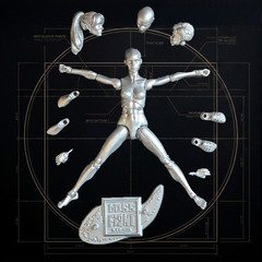Vitruvian H.A.C.K.S. Character Blanks Chrome Female 1:18 Scale Action Figure