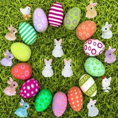 Complete 36-Piece Easter Mini Animals Set – Pastel Resin Rabbits, Eggs, Chickens
