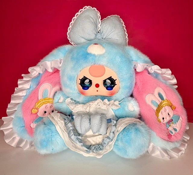 Baby Three BB3 Lily Rabbit Town V5 400% Pink Blue Bunny Crying Eyes Plush New