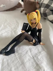 Death Note Misa Amane 10cm Sitting Figure Gothic Leather Dress PVC Model Gift