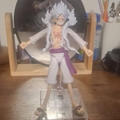 Anime/Manga Style White Hair Action Figure, Plastic, Purple/Beige, Stand