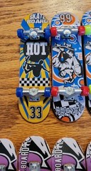 Lot Of 14 Finger Skateboards Boards, Wheels And Axles Blue, Red, Green & Yellow
