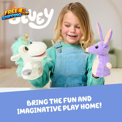 Unicorse & Bob Bilby Hand Puppet Plush Toys, 8-9”, 2-Pack | Soft Deluxe Fabric,