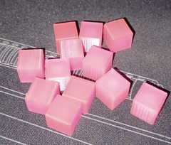 Transformers G1 Energon Cubes 12 Pack of 10mm Sized 3D Printed Translucent Pink2