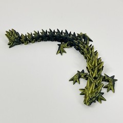 Dragon Crystal Full Articulated Dragon Fidget Toy 11” Emerald Green 3D Print Art