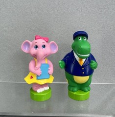 Baby Genius Learn & Grow Pink Elephant Crocodile Figure 3.25” Plastic Toy VTG