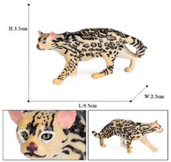 9.5cm Leopardus pardalis Ocelot Spotted Cat PVC Toy Wild Animal Figure Kids Gift