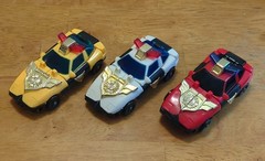 3 Vintage Takara Brave Police Transformer Corvette BP-110 J Decker DX Cop Cars