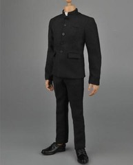 1/6 black Chinese tunic suit Kung Fu Ip Man school Uniform set for hot toys❶USA❶