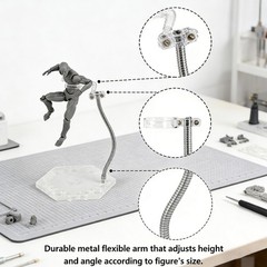 4 Pack Clear Action Figure Stand Action Display Holder Metal Support Arm
