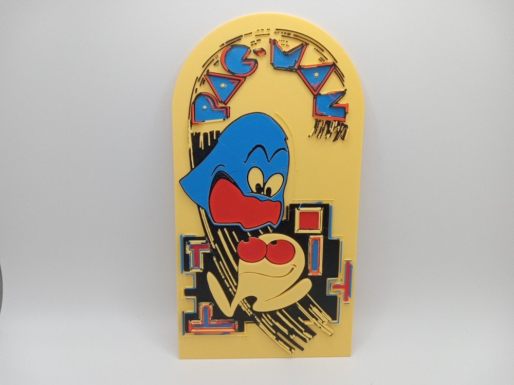 Retro Pac-Man arcade art logo pacman sign magnet 8″inch tall w attached magnets