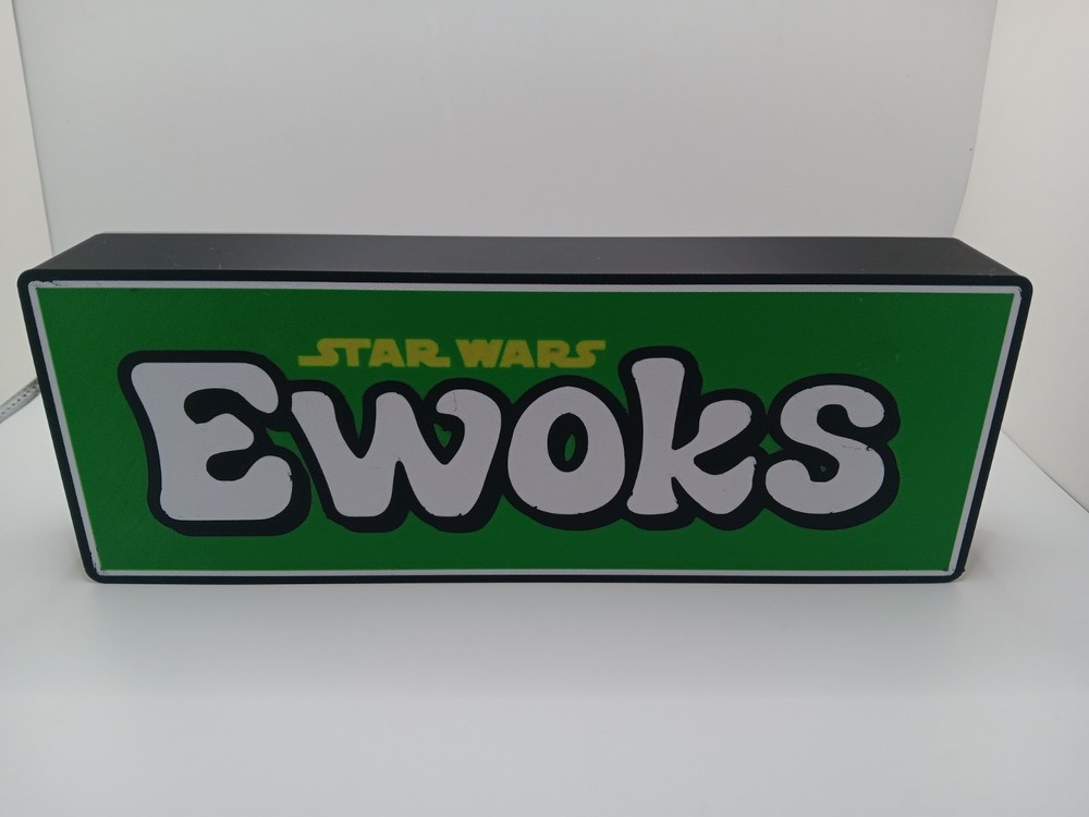 Retro Ewoks star wars logo lightbox sign for Star Wars display