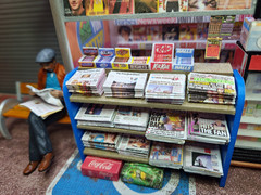 Newsstand New York Times 1/18 scale Diorama Garage Accessories (Handmade)