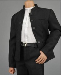 1/6 black Chinese tunic suit Kung Fu Ip Man school Uniform set for hot toys❶USA❶