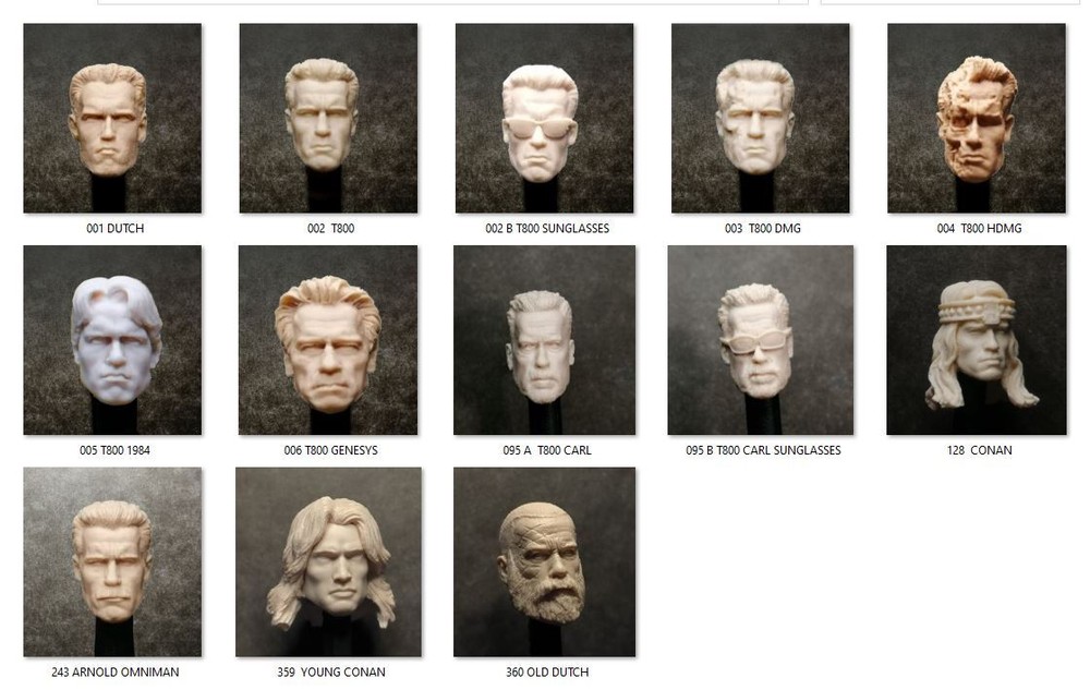 ARNOLD SCHWARZENEGGER – Custom resin head sculpt headcast mini YOU CHOOSE