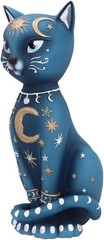 Nemesis Now Celestial Kitty 26cm, Resin, Blue, Celestial Cat Figurine, Kitty Fig