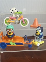 Bluey Playtime Adventures Bike Scooter Go Kart Figure Lot Set Bingo Chloe Rusty
