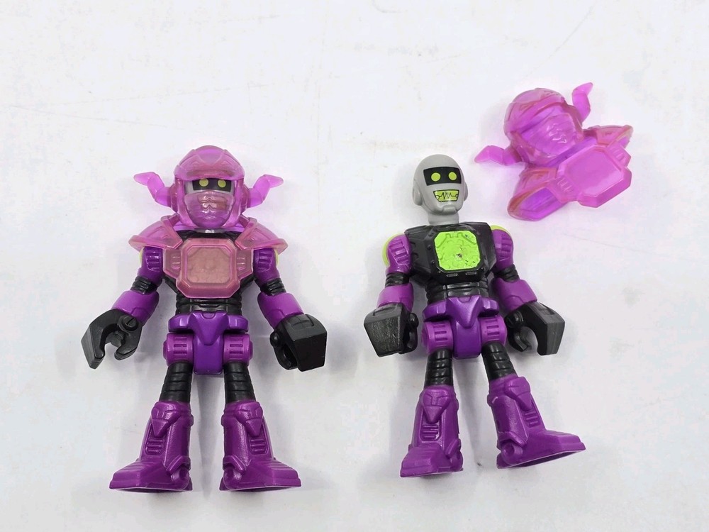 Lot 2 Imaginext Blind Bag Series 4 Purple Evil Space Robot Pulp Sci-Fi 1950s