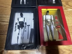 Set of FOUR Tesla Optimus Bot Action Figures: Diner + Holiday + Year of Horse