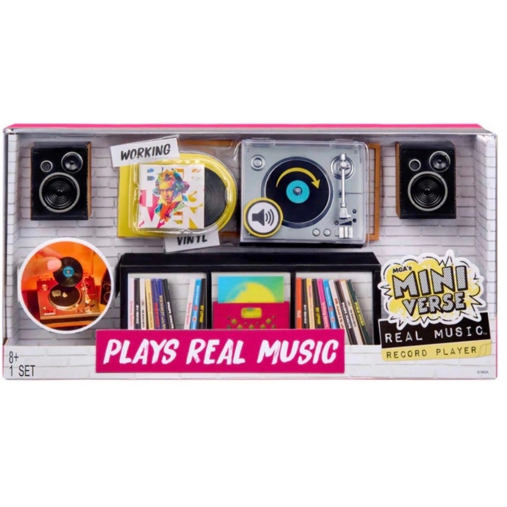 MGA’s Miniverse Real Music Record Player Mini Collectibles Mini Playable Record