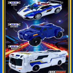 Metal Card Bot S Blue Cop Trinity Robot Toy Boy Transformer Korea Car