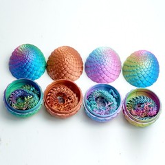 4PCS 3D Printed Dragon Egg Model,Articulated Animals figure,Toys Home Decor