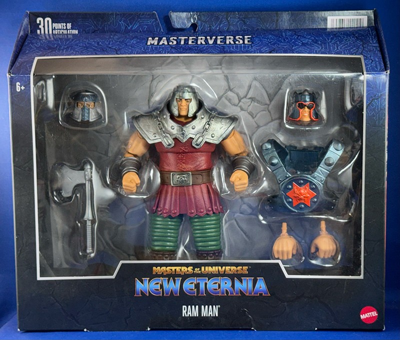 MASTERS OF THE UNIVERSE MASTERVERSE 7″ NEW ETERNIA DELUXE RAM MAN MIB OPENED BOX
