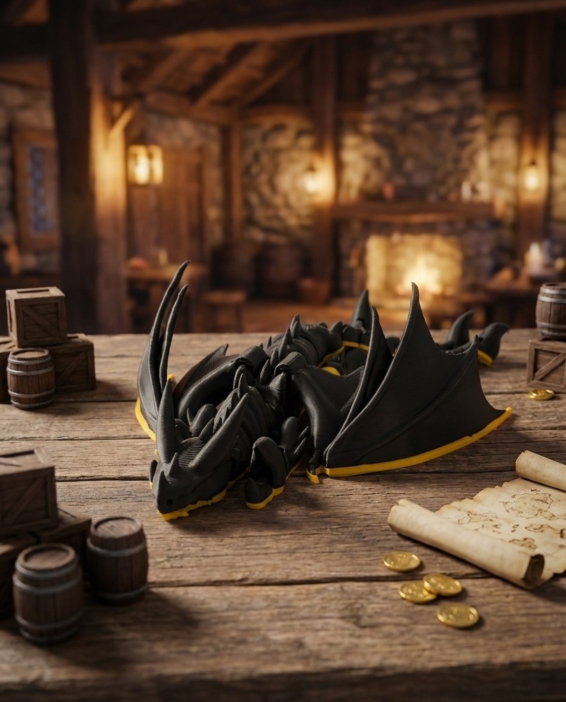 Triple Stryke Articulated Dragon Figure, HTTYD Inspired, 3D Printed Toy