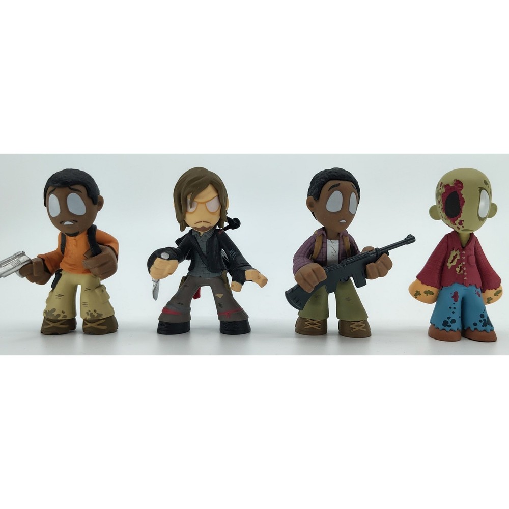 The Walking Dead Kidrobot Mini Figure Lot of 4 – Daryl Bob Noah Walker