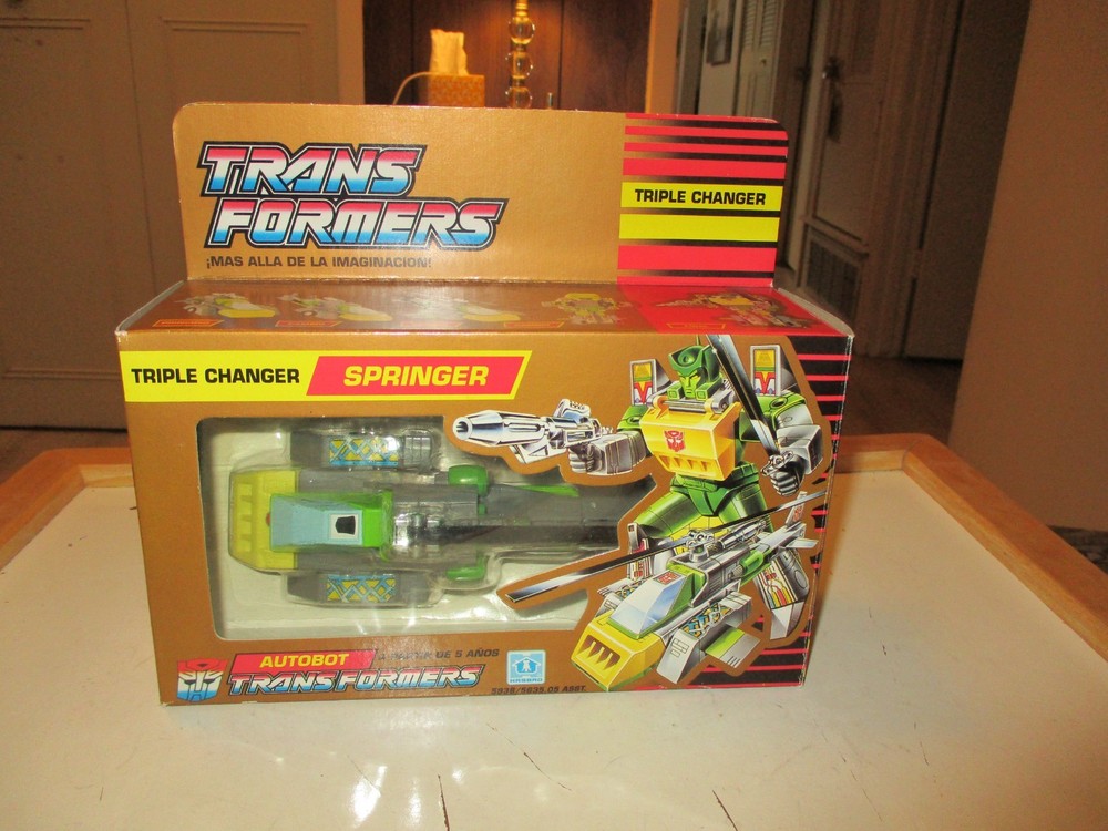 Transformers G1 Gold Box Triple Changer Springer w Box & OG Insert -Complete