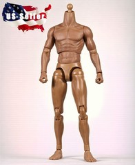 1/6 Male Muscular Body African Dark Skin 12″ Figure Body For HT Black Panther