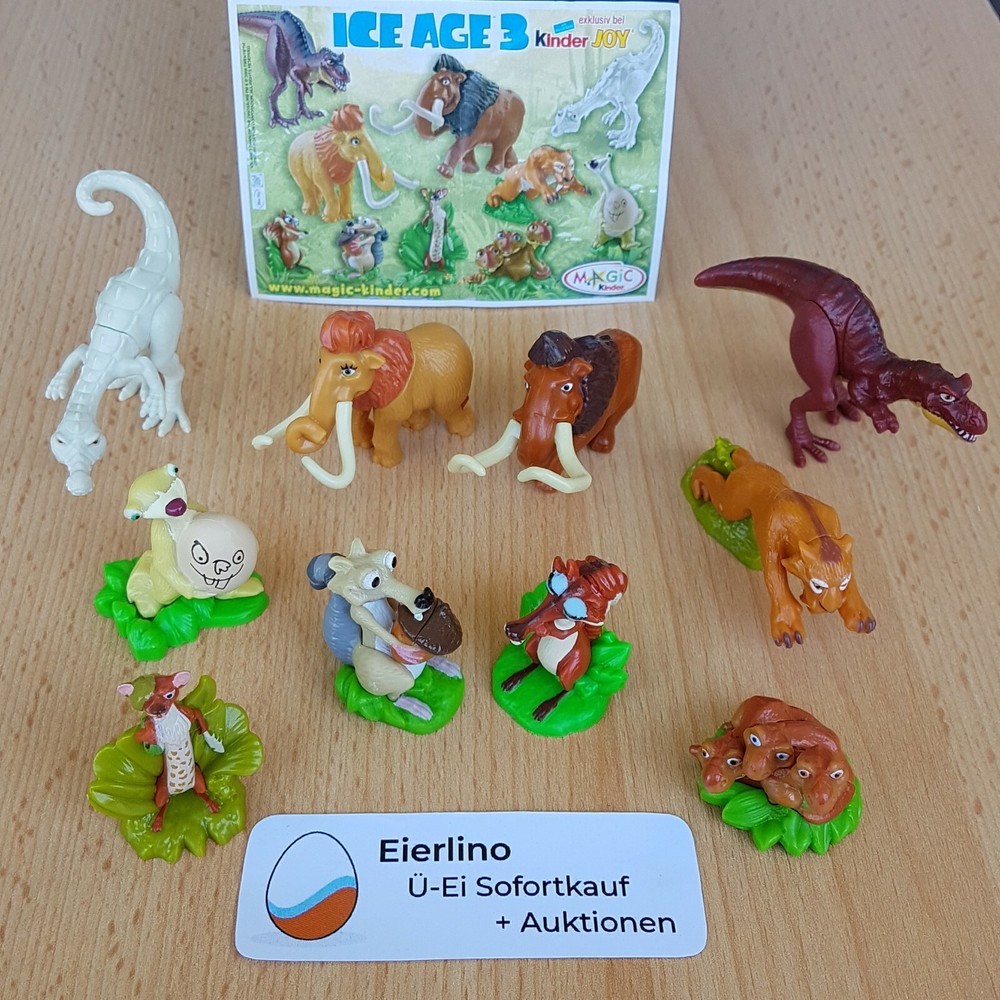 TOP KINDER SURPRISE SET – Ice Age 3 – MINT CONDITION 1.3″ miniature figurines