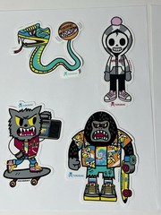 Tokidoki Vinyl Sticker Set of 4 Skateboarding Sports New